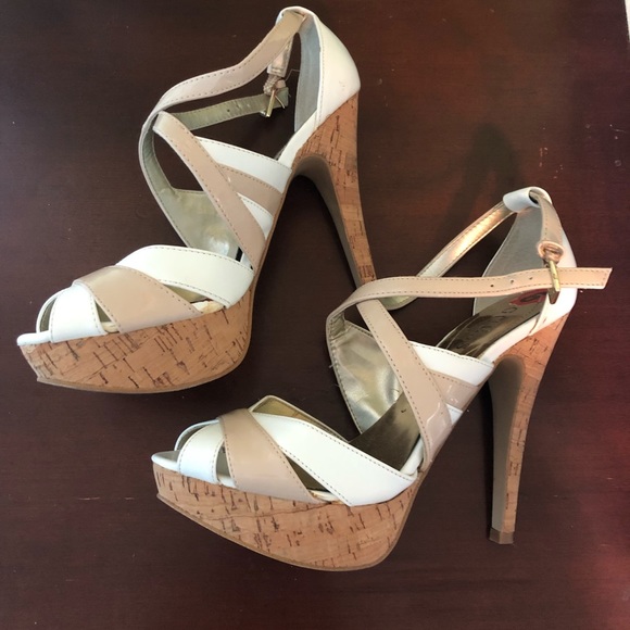 guess white heels